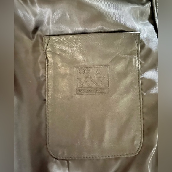 Jos A Bank Executive Collection mens XL TALL black Leather Jacket - Picture 9 of 16